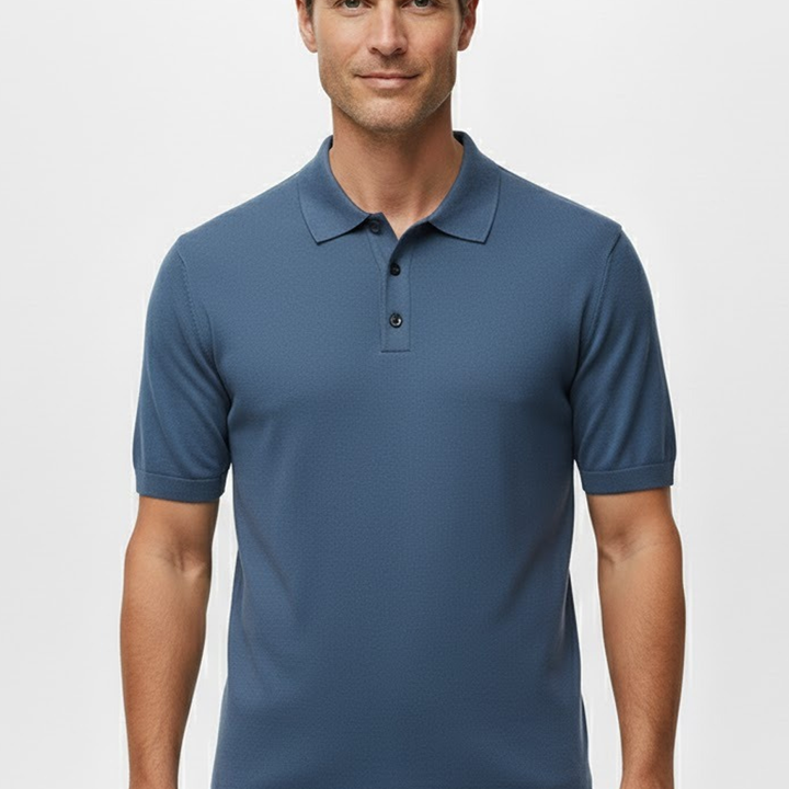 Camisa Polo Masculina em Seda Gelo