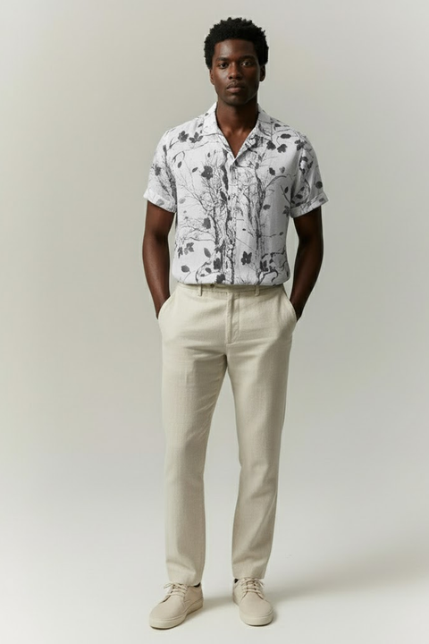 Camisa Manga Curta Estampada Floral