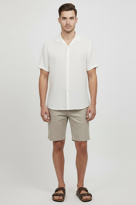 Camisa Manga Curta Playa Off White