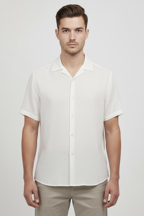 Camisa Manga Curta Playa Off White