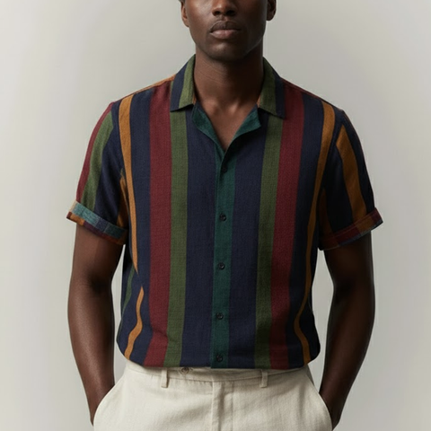 Camisa Manga Curta Leve Listrada