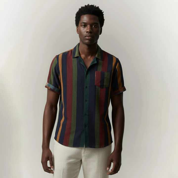 Camisa Manga Curta Leve Listrada