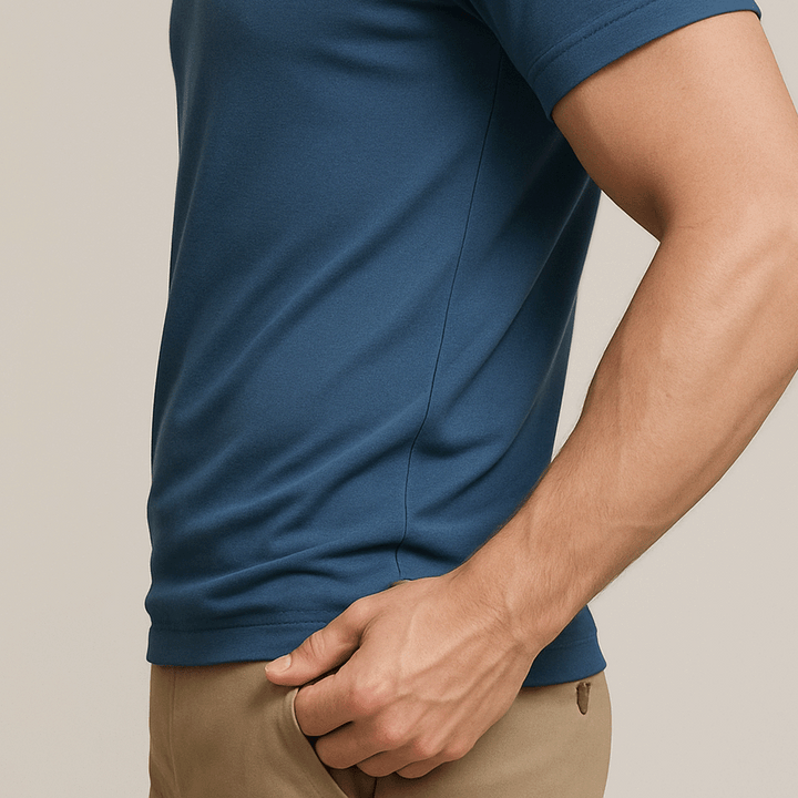 Camisa Polo Masculina em Seda Gelo