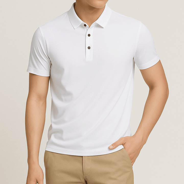 Camisa Polo Masculina em Seda Gelo
