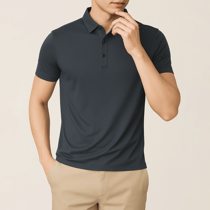 Camisa Polo Masculina em Seda Gelo